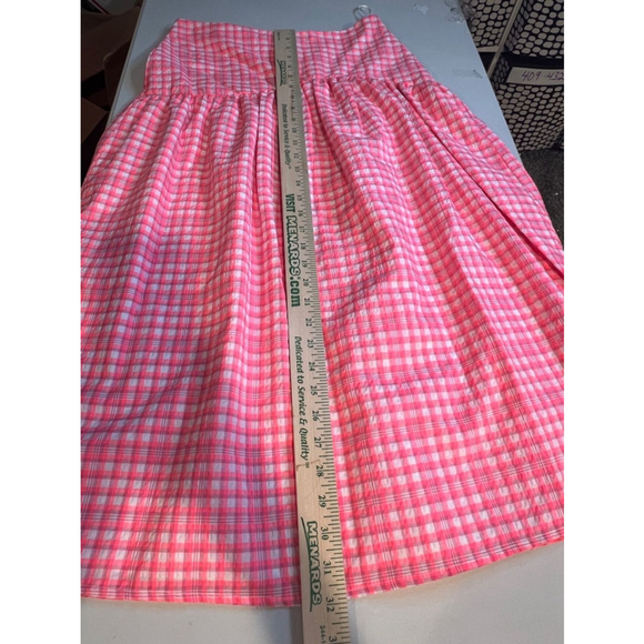 NWT Women's Topshop Pink Gingham Ruffle Skirt Size US 6 - Picture 9 of 11